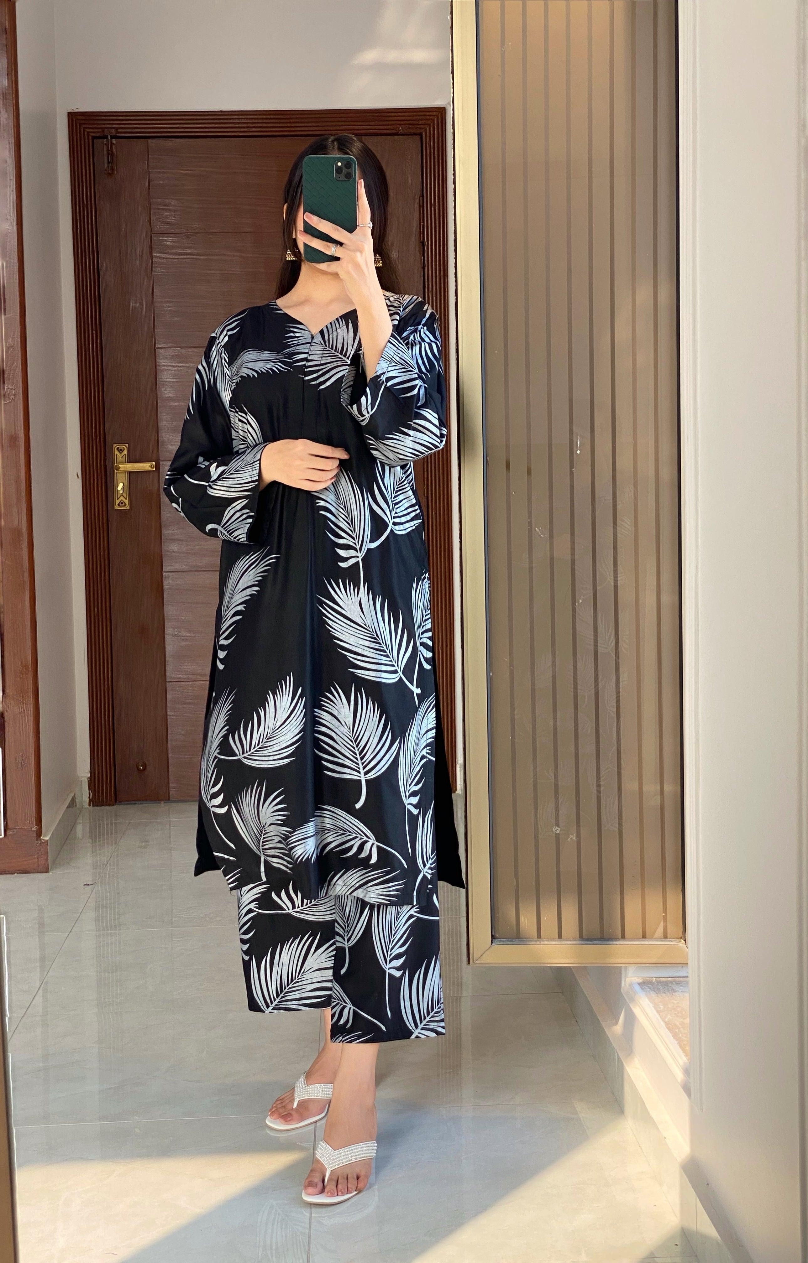 2 PIECE - FEATHER PRINT SUIT - Alifneesaz