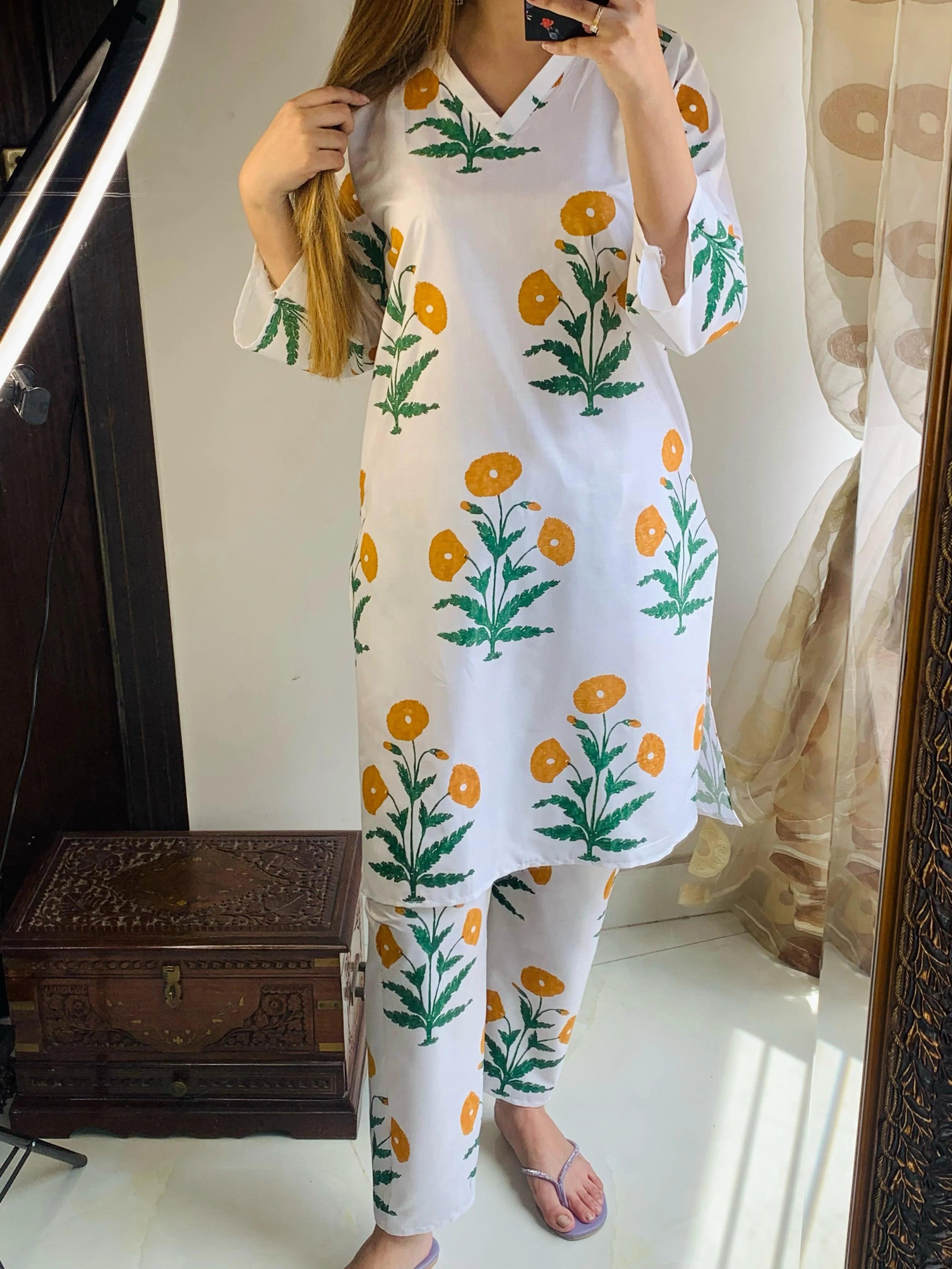 2 PIECE - POPPY PRINT SUIT - Alifneesaz