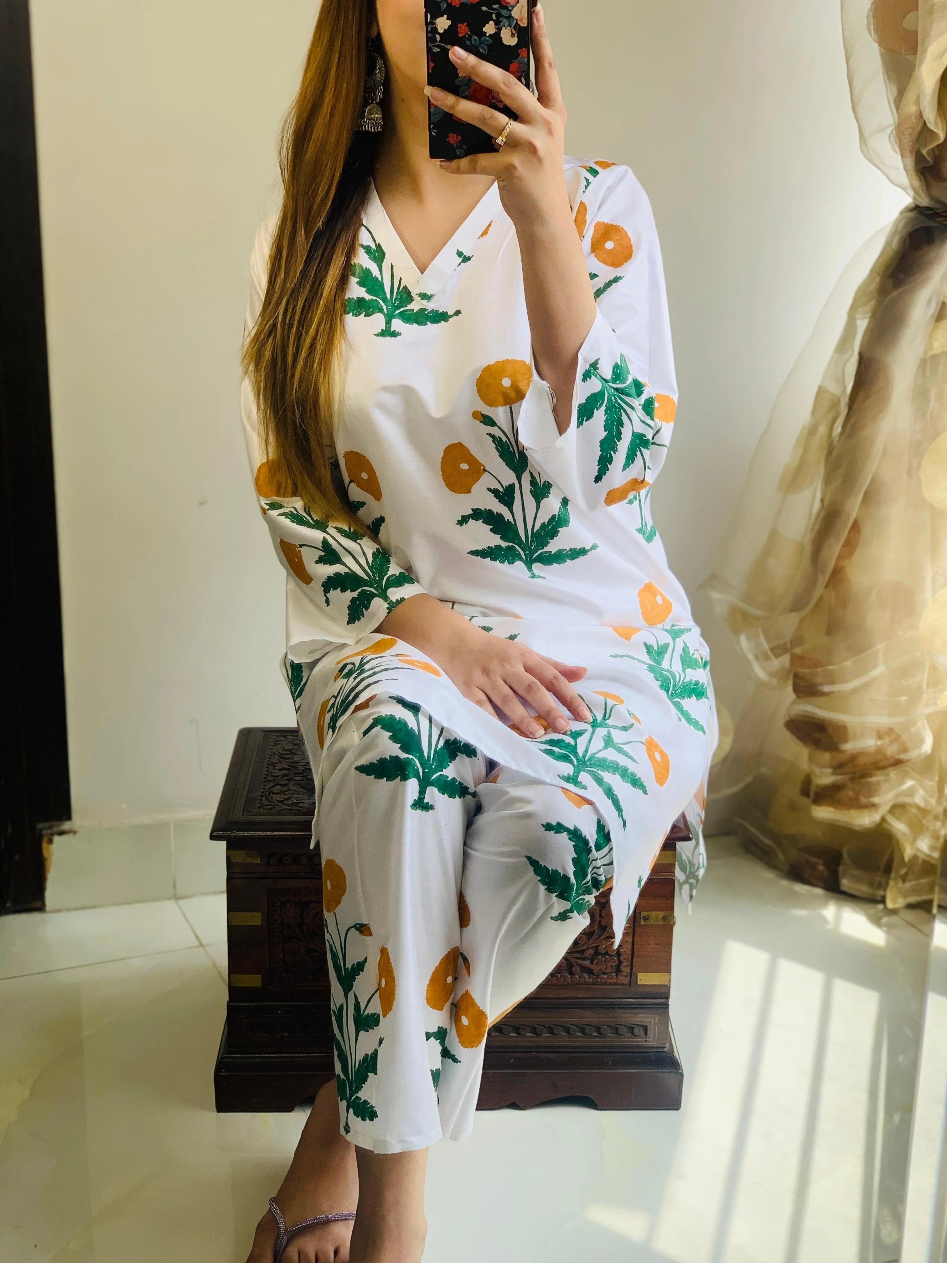 2 PIECE - POPPY PRINT SUIT - Alifneesaz