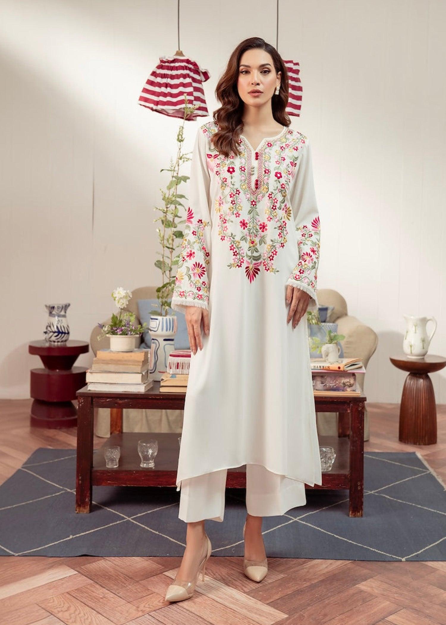 2 PIECE - WARISHA EMBROIDERED SUIT - Alifneesaz