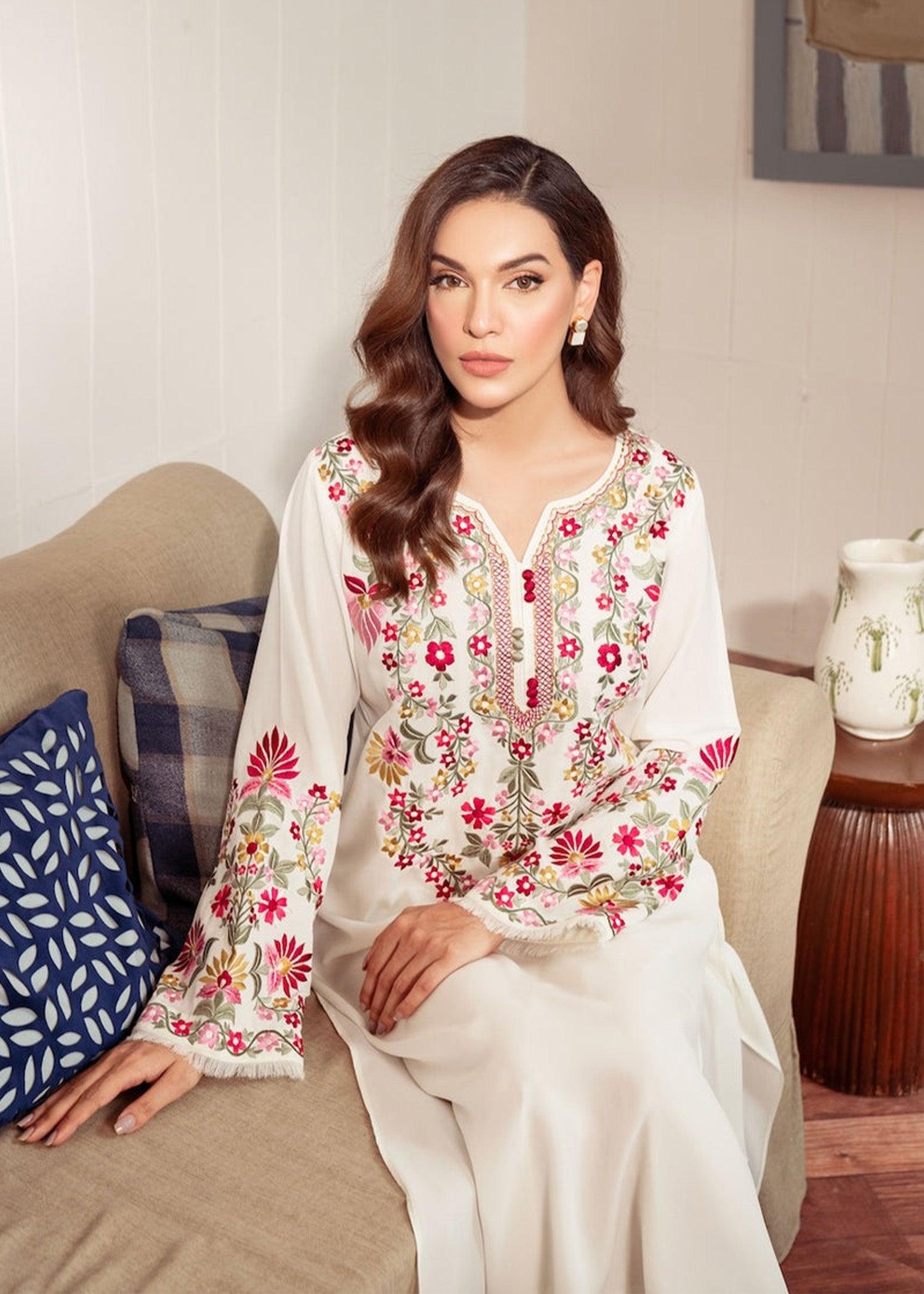 2 PIECE - WARISHA EMBROIDERED SUIT - Alifneesaz