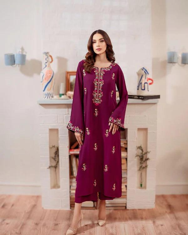 2 PIECE - GULABI EMBROIDERED SUIT - Alifneesaz