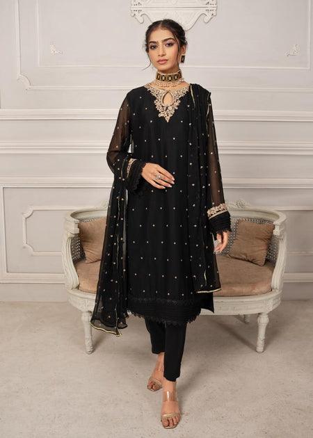 3 PIECE - HANIA EMBROIDERED SUIT - Alifneesaz