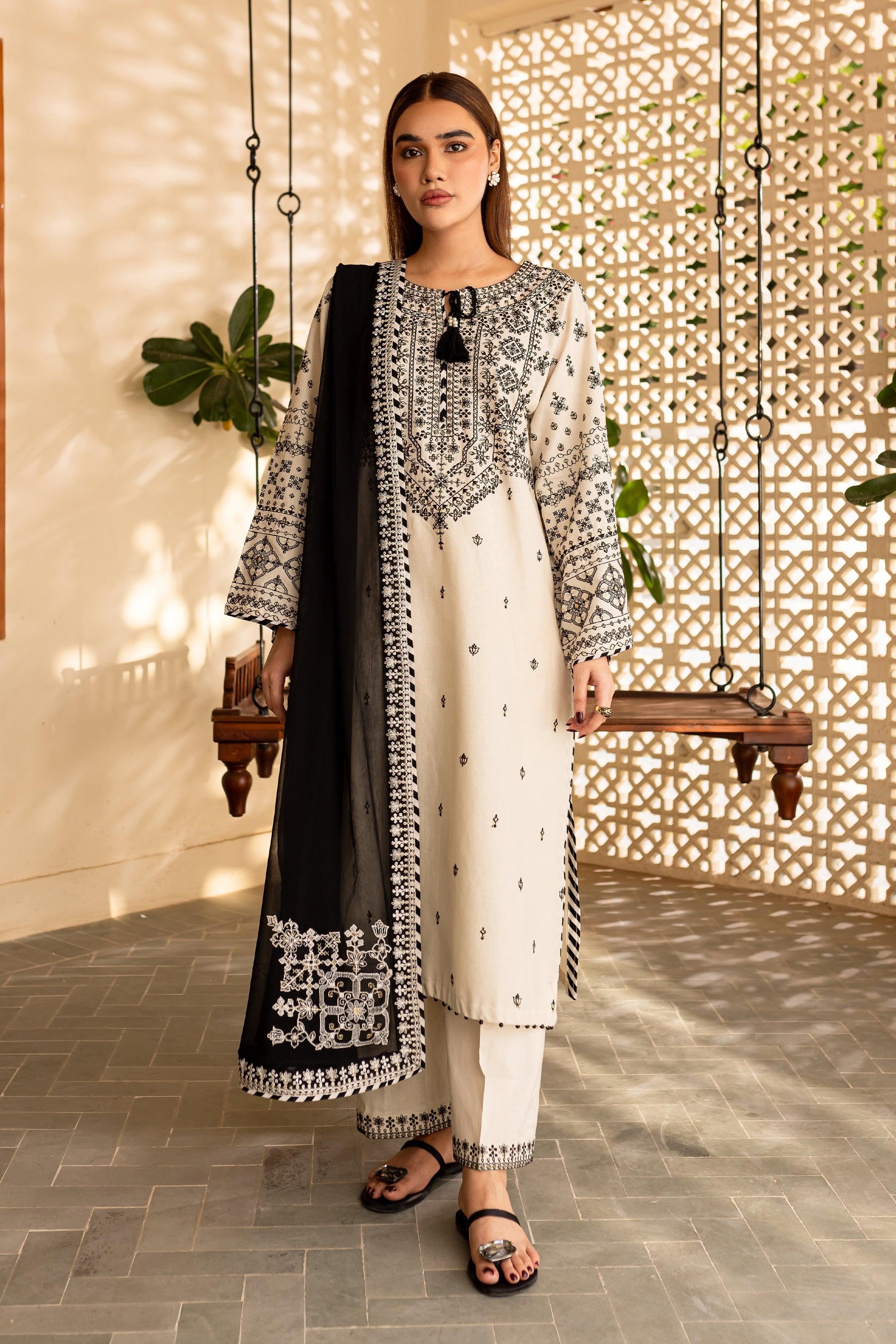 3 PIECE -  ARFA EMBROIDERED SUIT